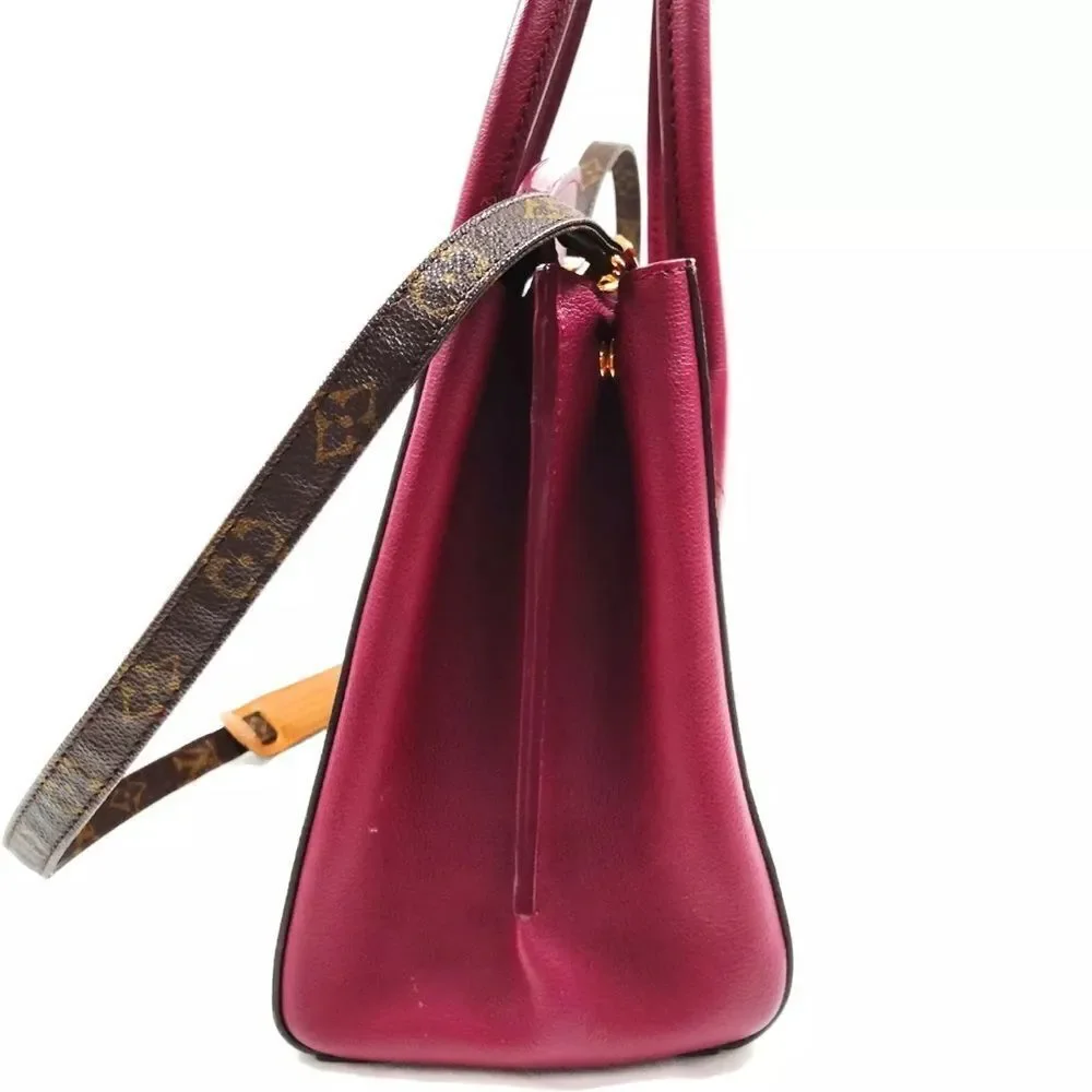 Auth Louis Vuitton Brown Maroon LV Florine Monogram 2way Satchel